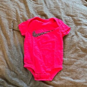 Nike Hot Pink Infant One-Piece Bodysuit with Swoosh